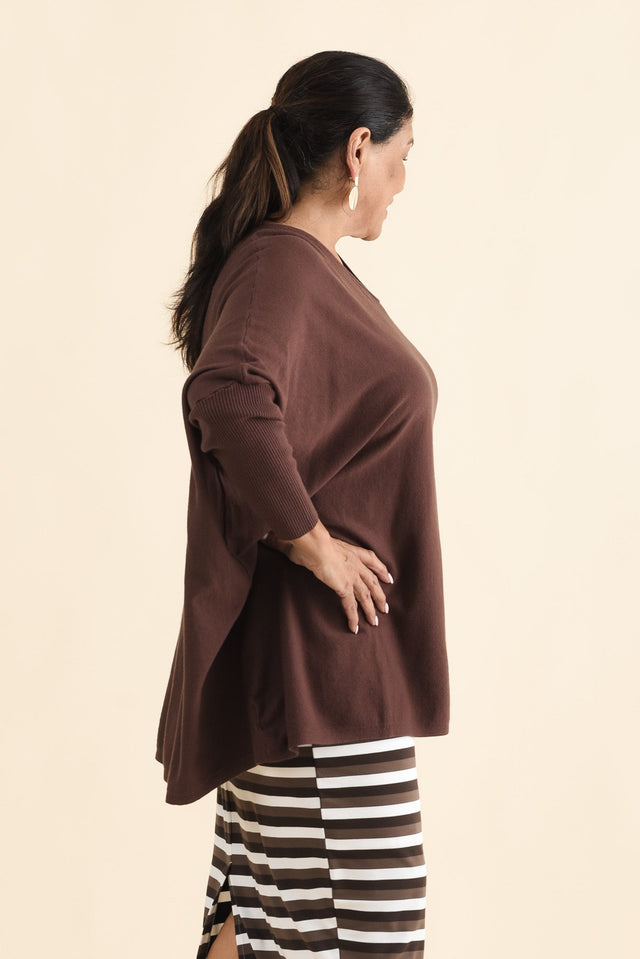Nastia Brown Wool Blend Jumper,Brunette model,alt text|model:Pilita image 11