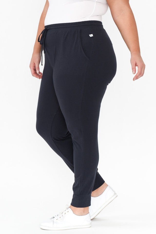 Navy Cotton Everyday Tie Sweatpants,Blonde model,alt text|model:Caitlin image 10