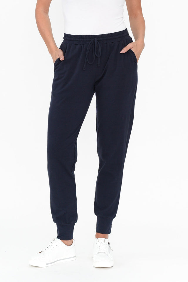 Navy Cotton Everyday Tie Sweatpants image 1