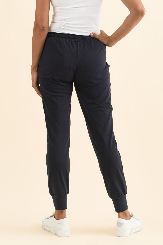 Navy Cotton Everyday Tie Sweatpants,Brunette model,alt text|model:Cara image 5