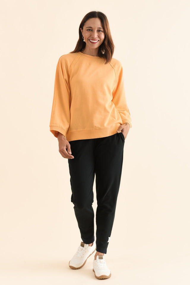 Nessa Peach Cotton Frayed Sweatshirt image 6
