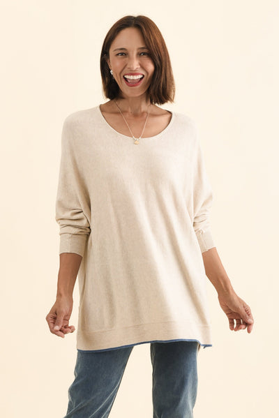 Nick Beige Organic Cotton Knit Jumper