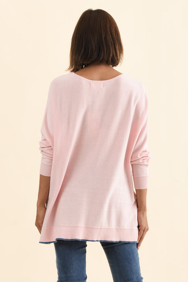 Nick Blush Organic Cotton Knit Jumper,Brunette model,alt text|model:Cara image 5