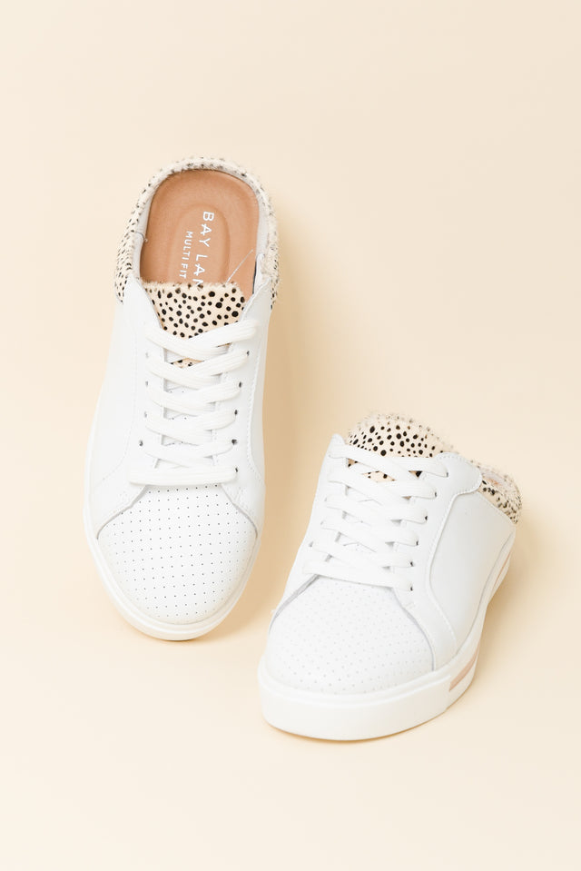 Nicky White Cheetah Leather Mule Sneaker image 3