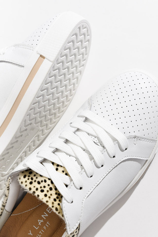 Nicky White Cheetah Leather Mule Sneaker image 5