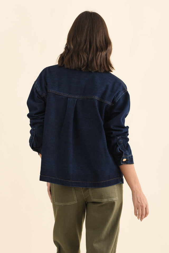 Nixon Blue Denim Jacket,Brunette model,alt text|model:MJ image 6