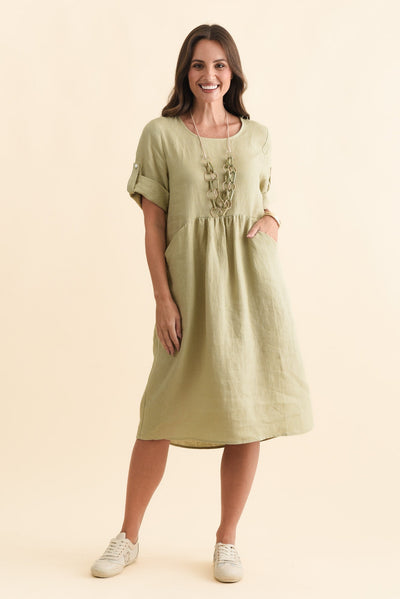 Nolita Sage Linen Pocket Dress