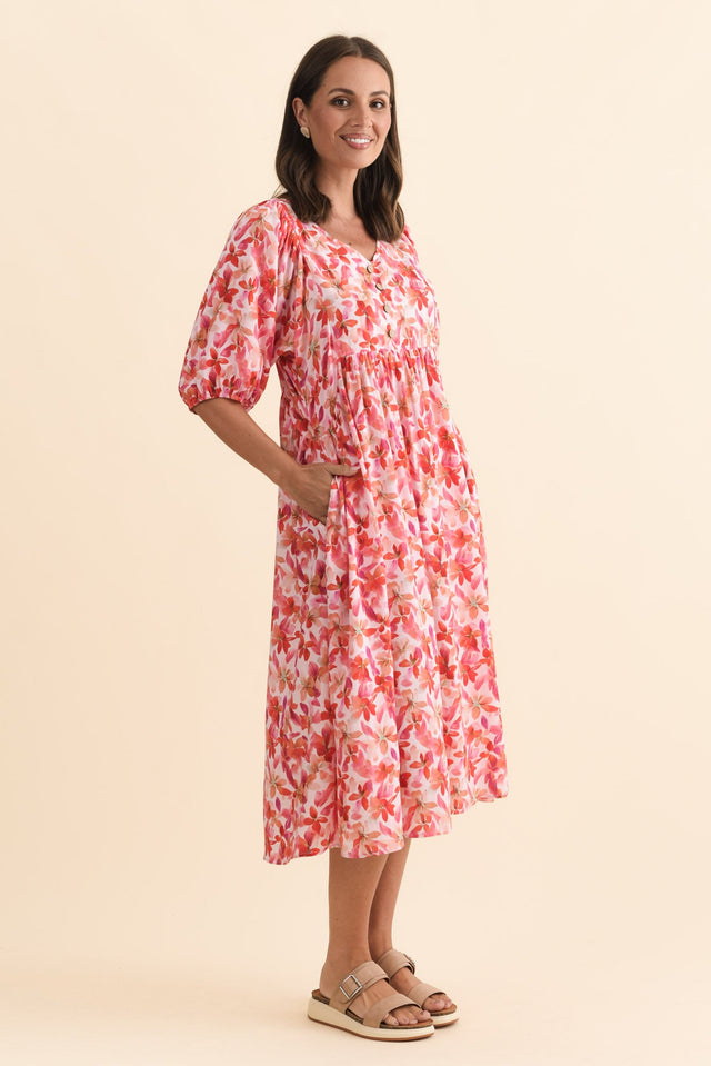 Nolte Pink Petal Pocket Dress,Brunette model,alt text|model:MJ image 4