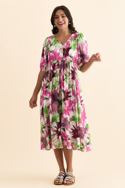 Nolte Purple Flower Pocket Dress