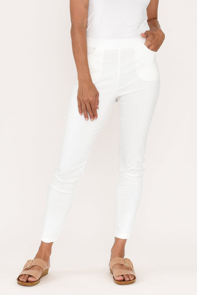 Nora White Stretch 7/8 Pants