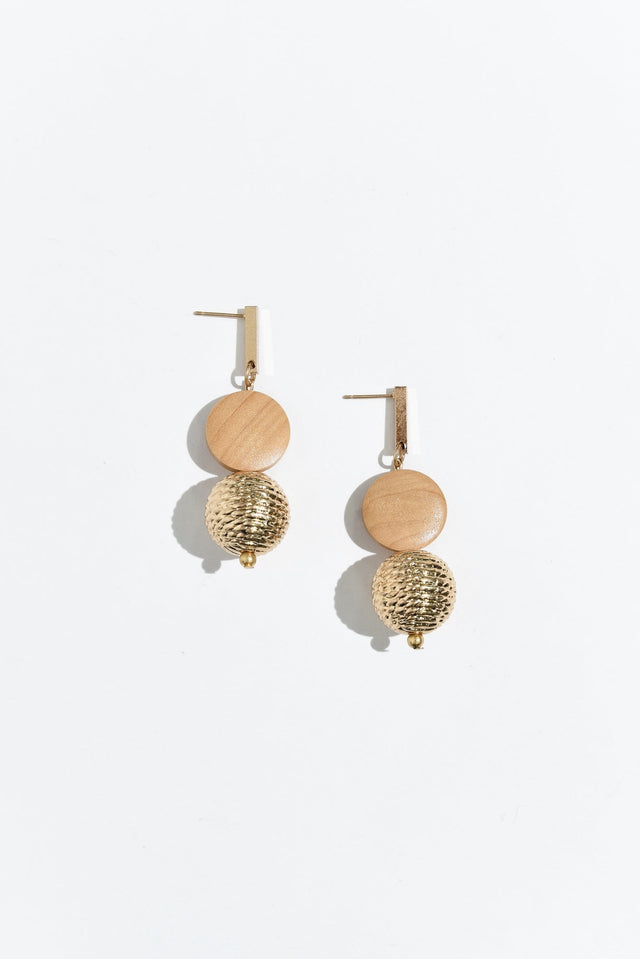 Novalee Rose Gold Wood Drop Earrings