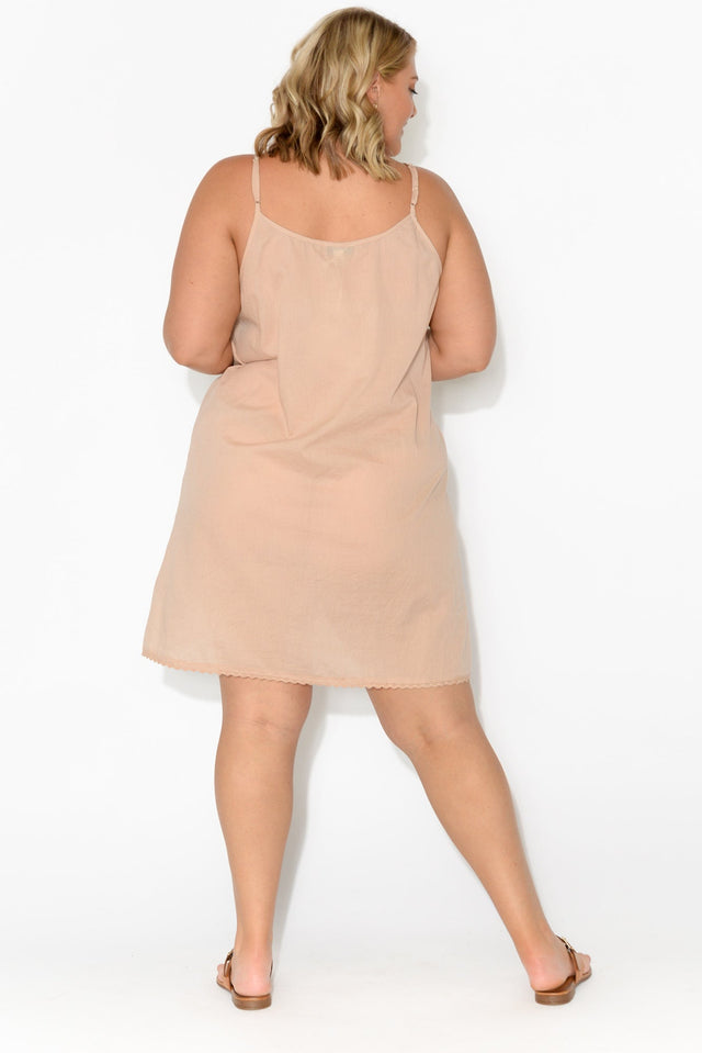 Nude Cotton Slip Dress,Blonde model,alt text|model:Caitlin image 11