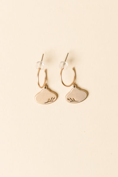 Odilia Gold Leaf Hoop Earrings