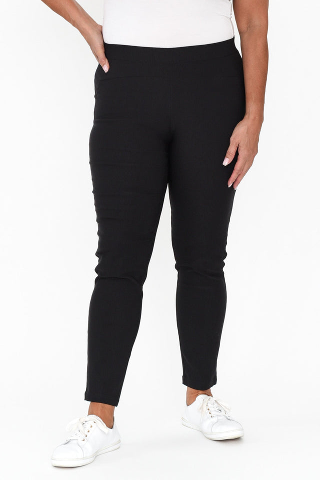 Olympia Black Straight 7/8 Pants,Brunette model,alt text|model:Pilita image 9