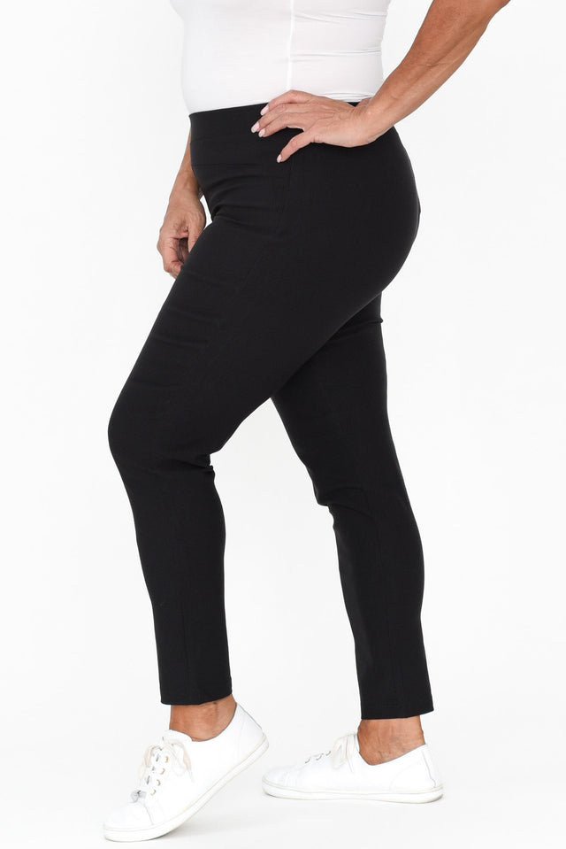 Olympia Black Straight 7/8 Pants,Brunette model,alt text|model:Pilita image 10