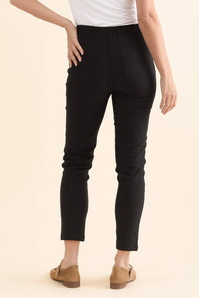 Olympia Black Straight 7/8 Pants,Back,Brunette model,alt text|model:MJ image 6