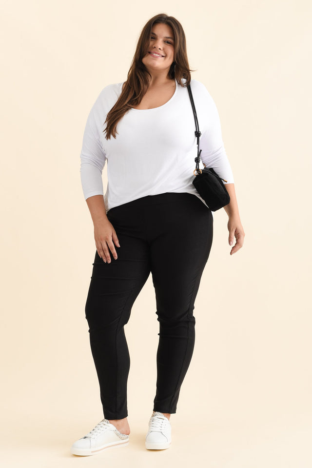 Olympia Black Straight Pants,Brunette model,alt text|model:Gabby image 13