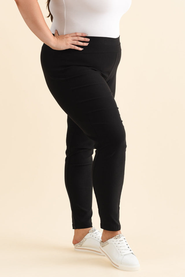 Olympia Black Straight Pants,Brunette model,alt text|model:Gabby image 14