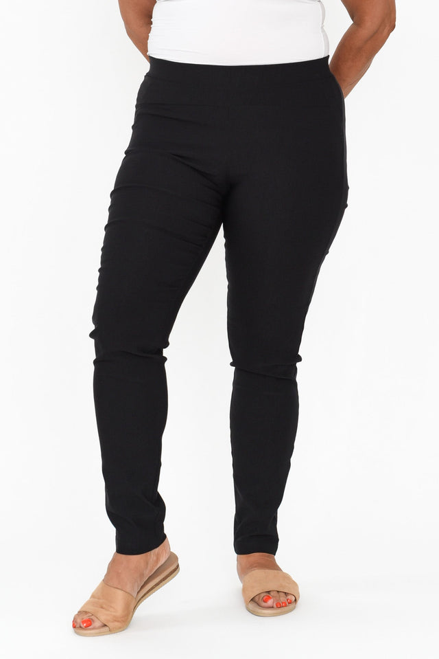 Olympia Black Straight Pants,Brunette model,alt text|model:Pilita image 9