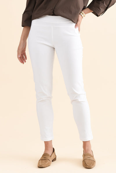 Olympia White Straight 7/8 Pants