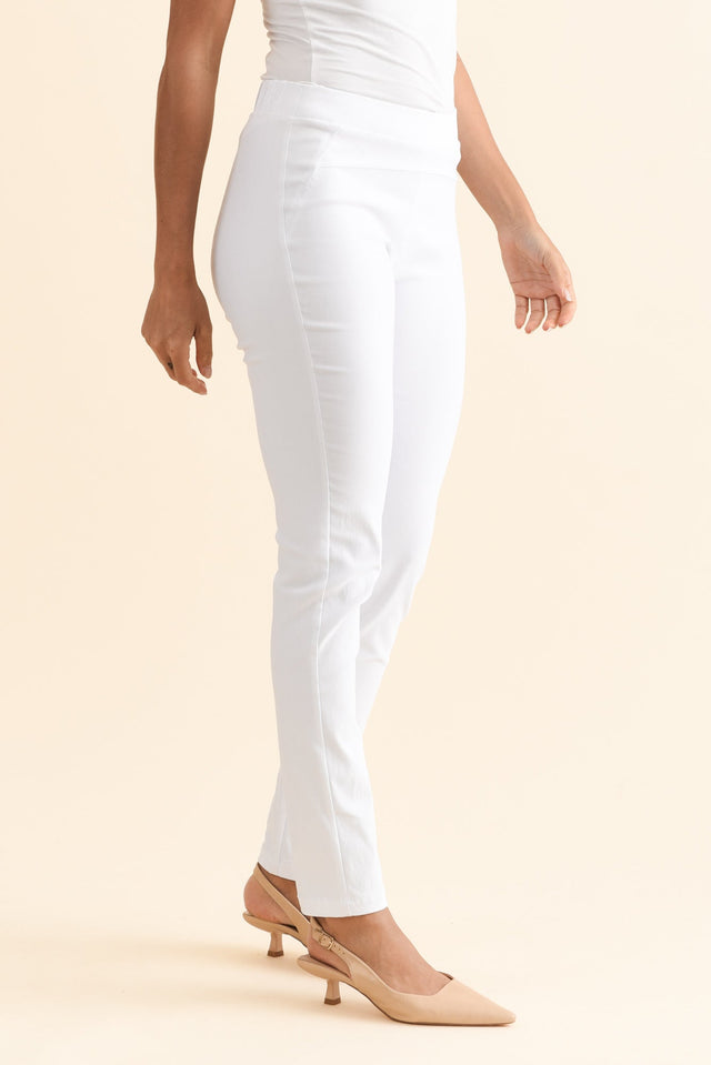 Olympia White Straight Pants,Brunette model,alt text|model:Brontie image 6