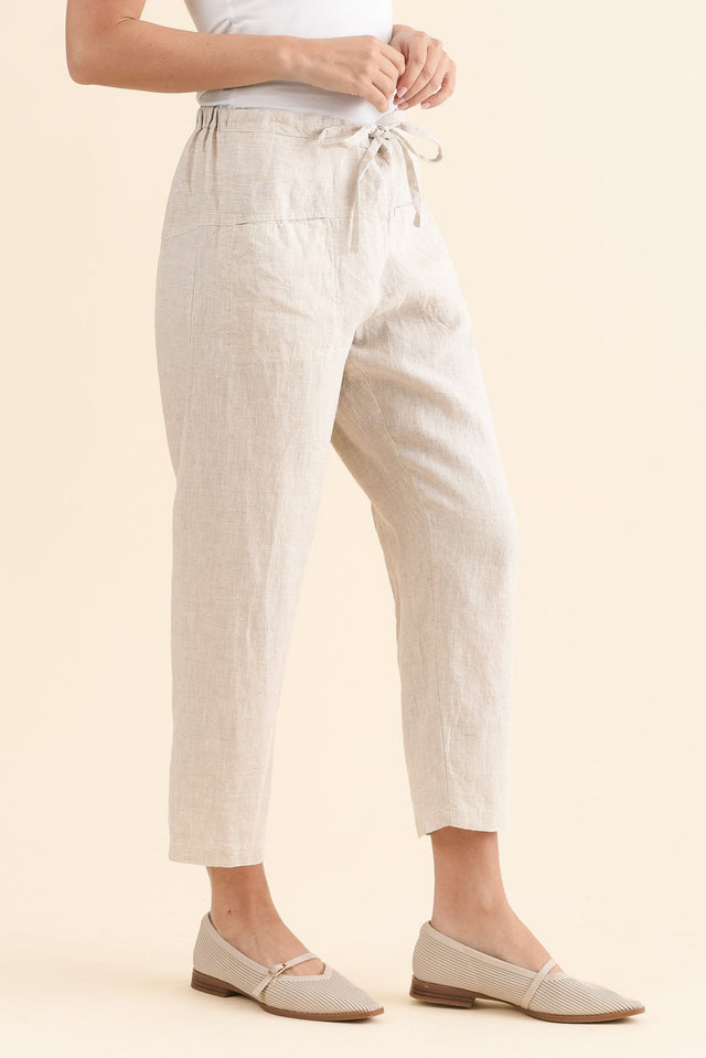 Oman Natural Linen Drawstring Pants image 3