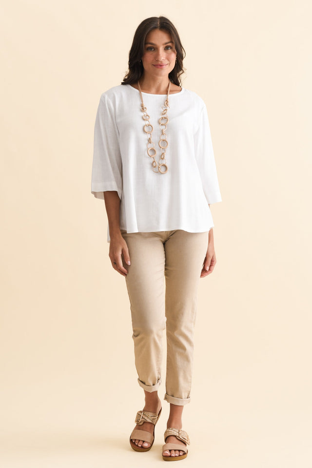 Ophelia Cream Scoop Neck Top,Brunette model,alt text|model:Brontie image 8