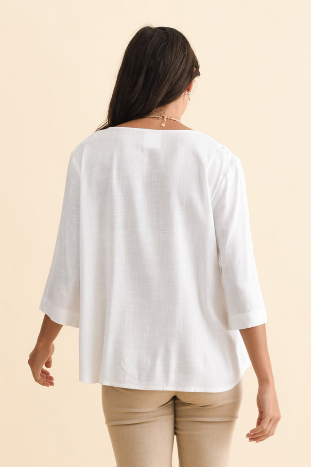 Ophelia Cream Scoop Neck Top,Brunette model,alt text|model:Brontie image 6