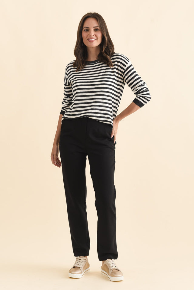 Paloma Black Straight Leg Pants,Brunette model,alt text|model:MJ image 7