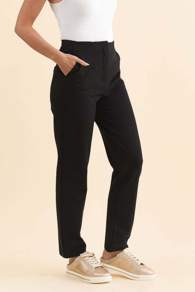 Paloma Black Straight Leg Pants,Brunette model,alt text|model:MJ image 4