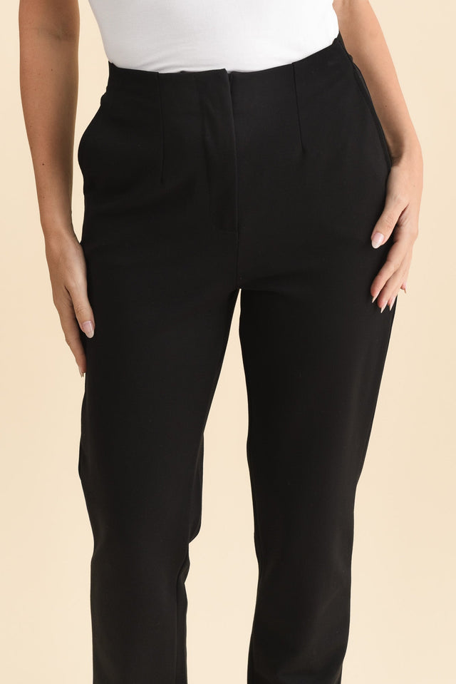 Paloma Black Straight Leg Pants,Brunette model,alt text|model:MJ image 6