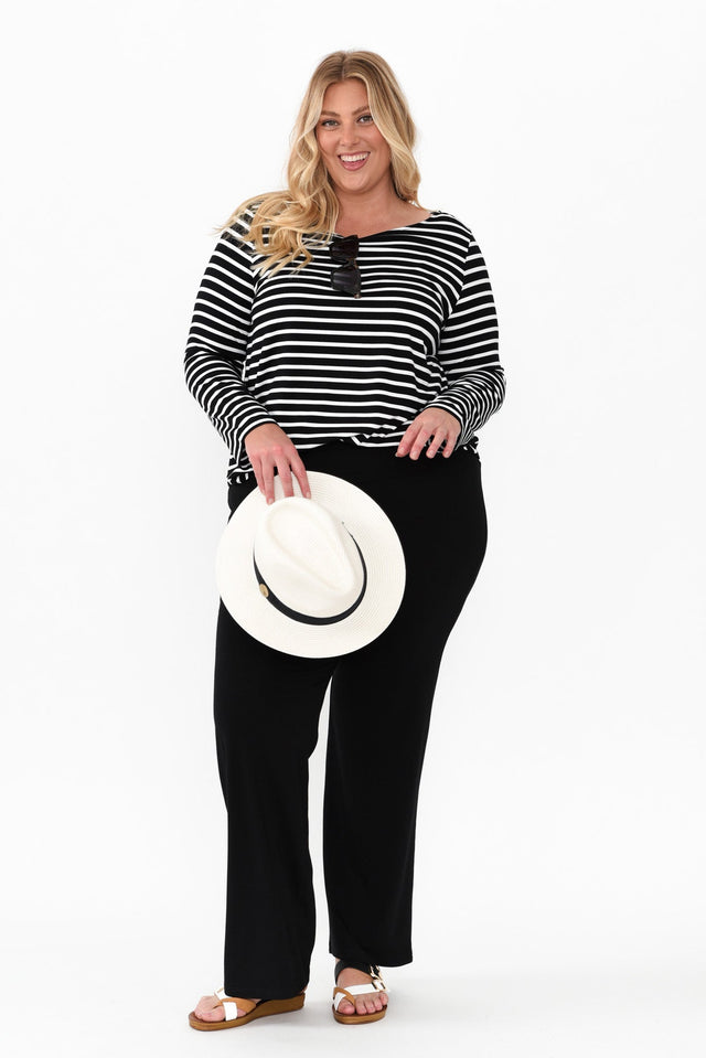 Pamela Black Bamboo Pants,Blonde model,alt text|model:Caitlin image 10