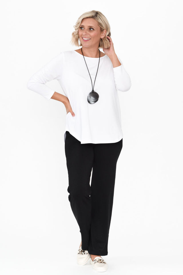 Pamela Black Bamboo Pants - Petite,alt text|model:Brooke image 9