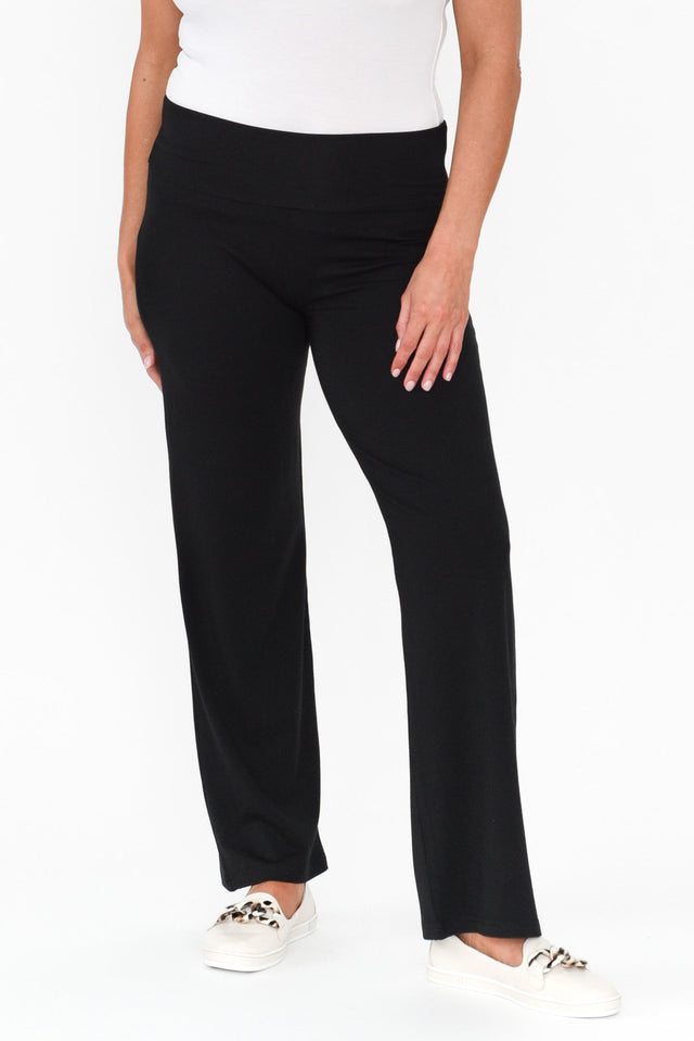 Pamela Black Bamboo Pants - Petite,petite-Pants,alt text|model:Brooke image 8