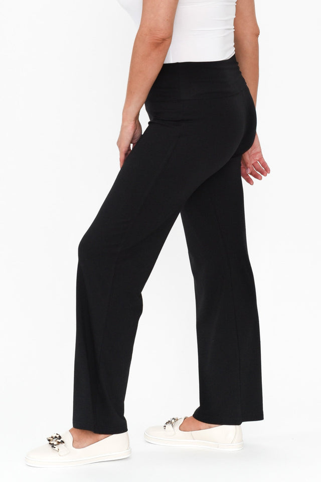Pamela Black Bamboo Pants - Petite,alt text|model:Brooke image 9