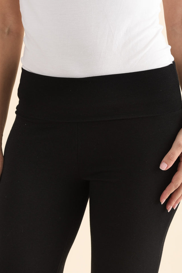 Pamela Black Bamboo Pants - Petite,Detail,Brunette model,alt text|model:MJ image 5