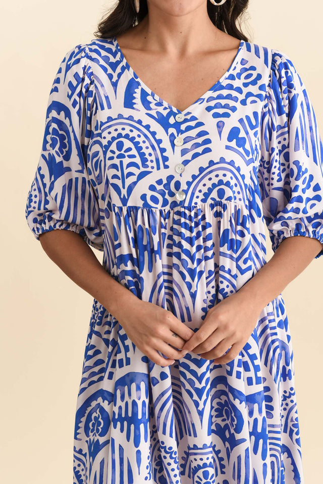 Pansy Blue Abstract Pocket Dress image 6