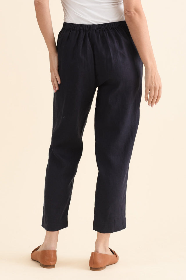 Paolo Navy Linen 7/8 Pants image 4