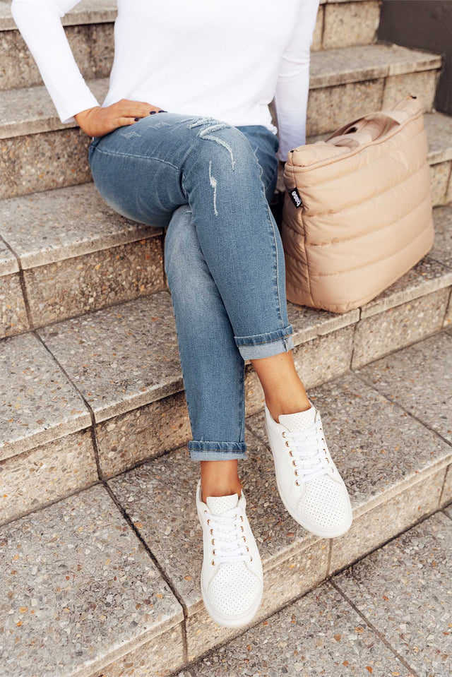 Paradise White Leather Sneaker image 9