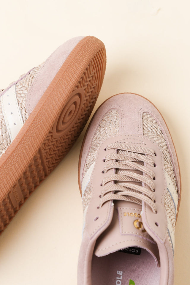 Parallel Natural Raffia Contrast Suede Sneaker image 3