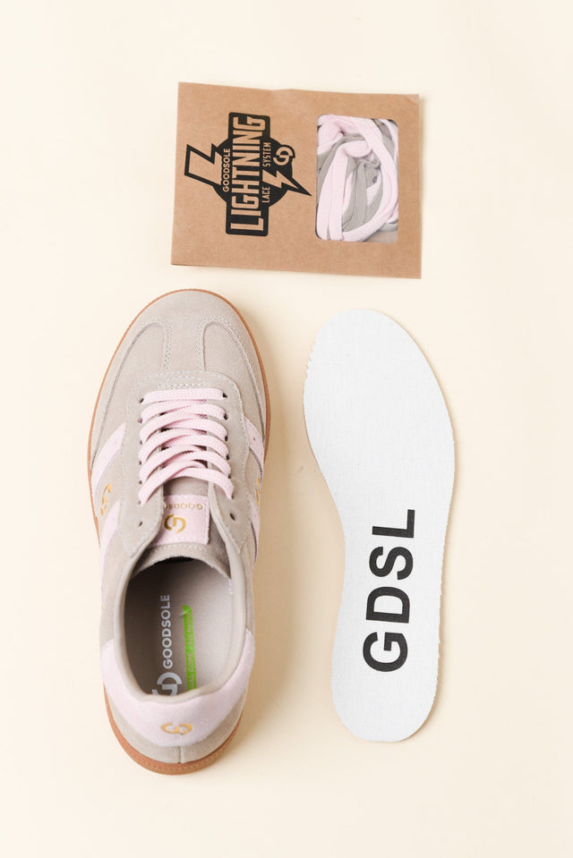 Parallel Taupe and Pink Contrast Suede Sneaker image 4