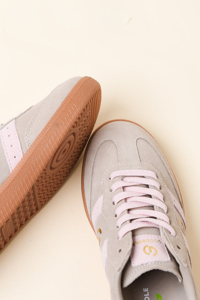 Parallel Taupe and Pink Contrast Suede Sneaker image 3