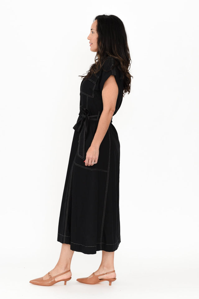 Patricia Black Cotton Blend Tie Dress,Brunette model,alt text|model:Nicole image 4