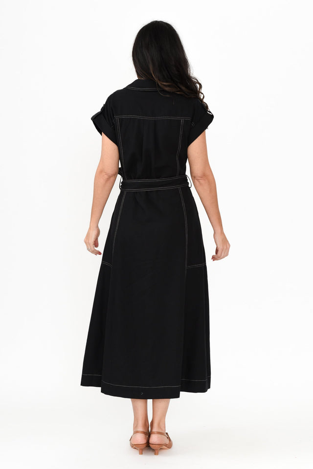 Patricia Black Cotton Blend Tie Dress,Brunette model,alt text|model:Nicole image 5