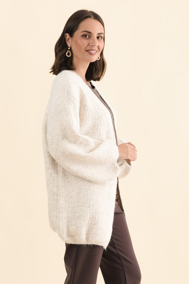 Pearson Natural Knit Cardigan,Brunette model,alt text|model:MJ image 4