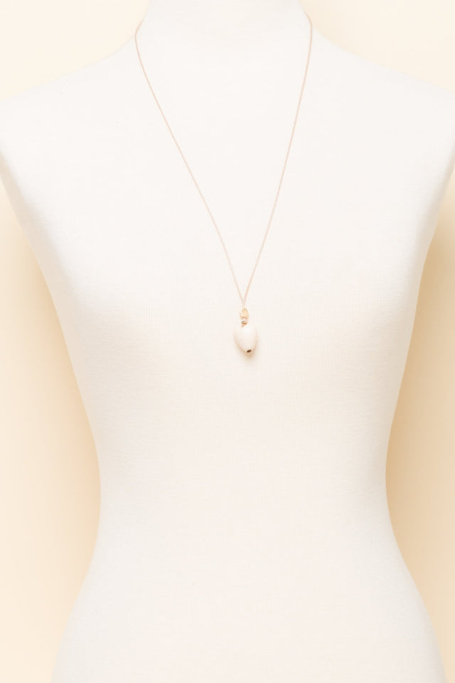 Persia White Heart Pendant Necklace