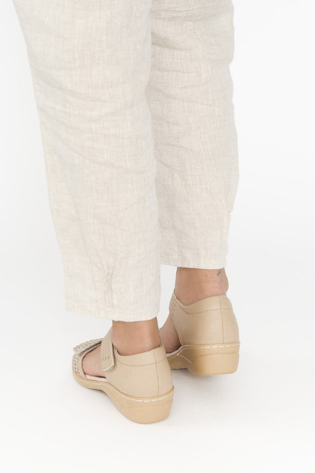Petal Beige Leather Velcro Sandal image 6