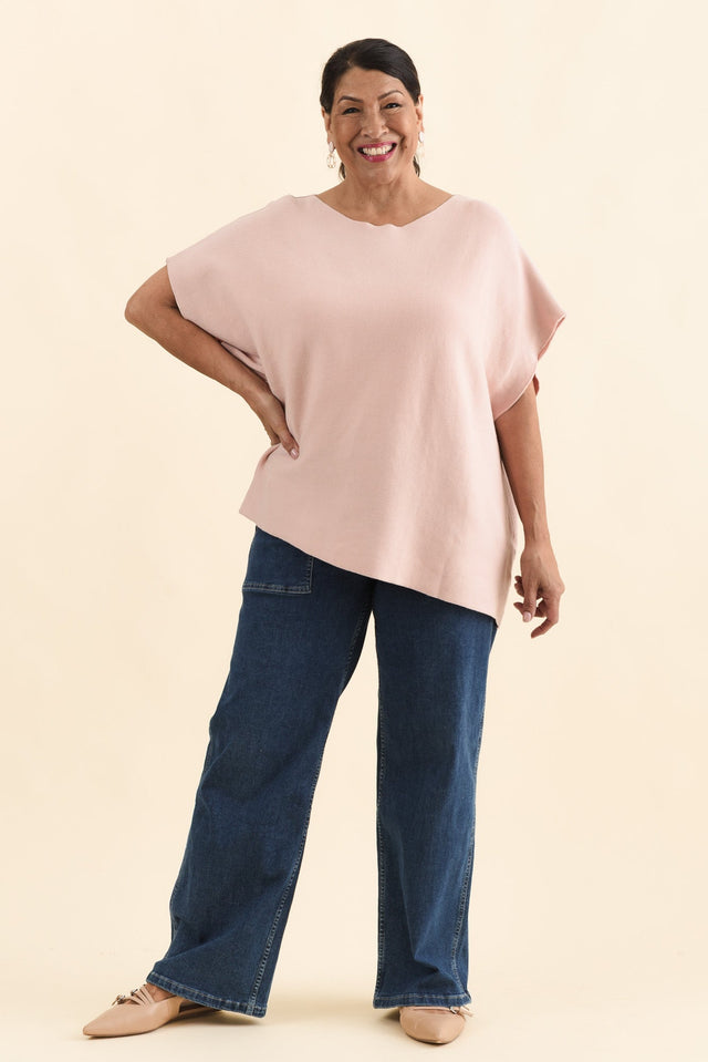 Petra Blush Cotton Blend Knit Top,Brunette model,alt text|model:Pilita image 10