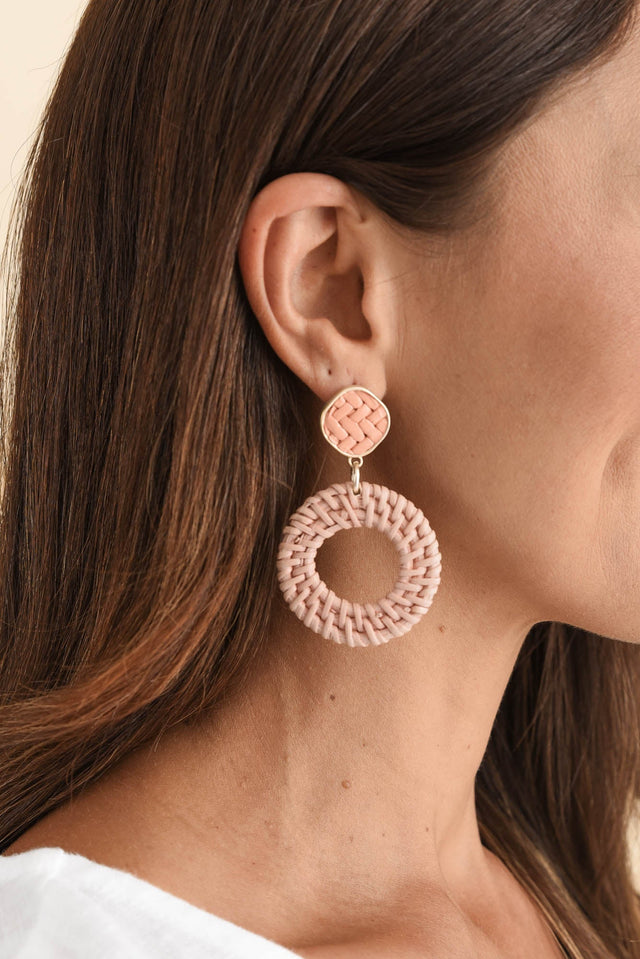 Pevensie Pink Woven Drop Earrings