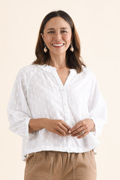 Piccolo White Cotton Blouse